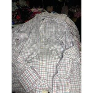 Cafe Coton Selections Sleeve Mens 41 16 Blue Pink And Green Plaid Cotton Dress